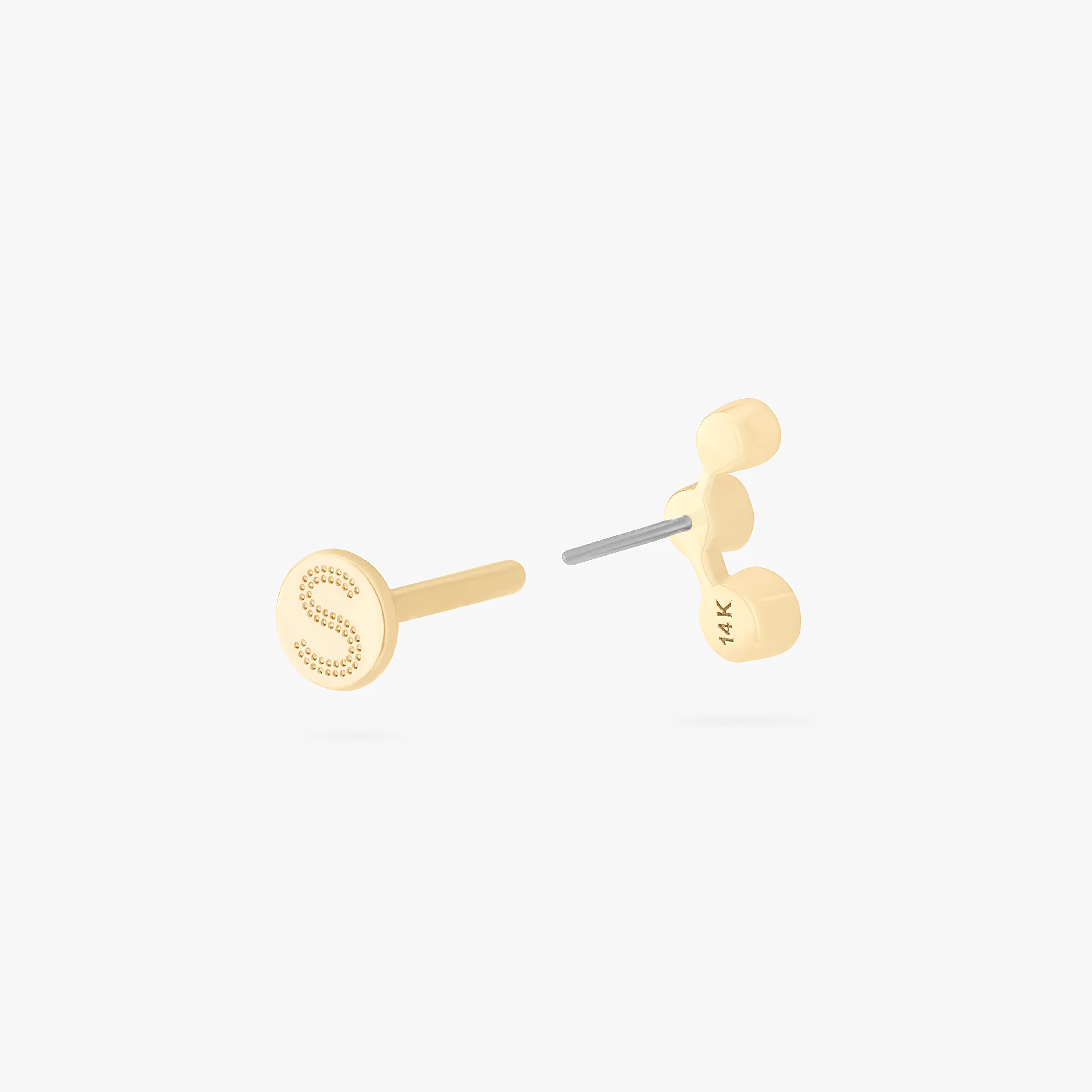 14K CZ Bezel Cluster Flatback Stud - Image 4