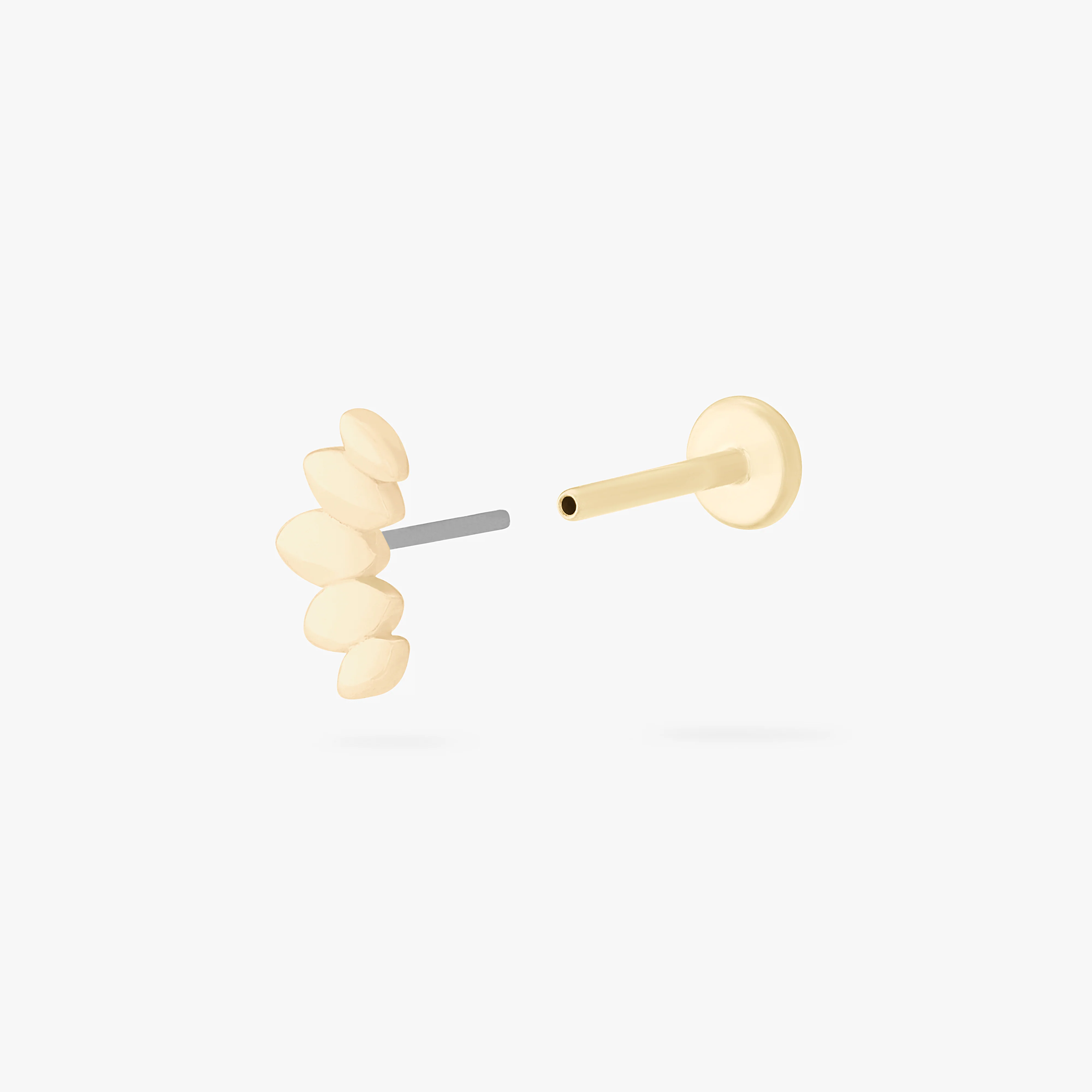 14K Solid Marquise Flatback Stud - Image 3