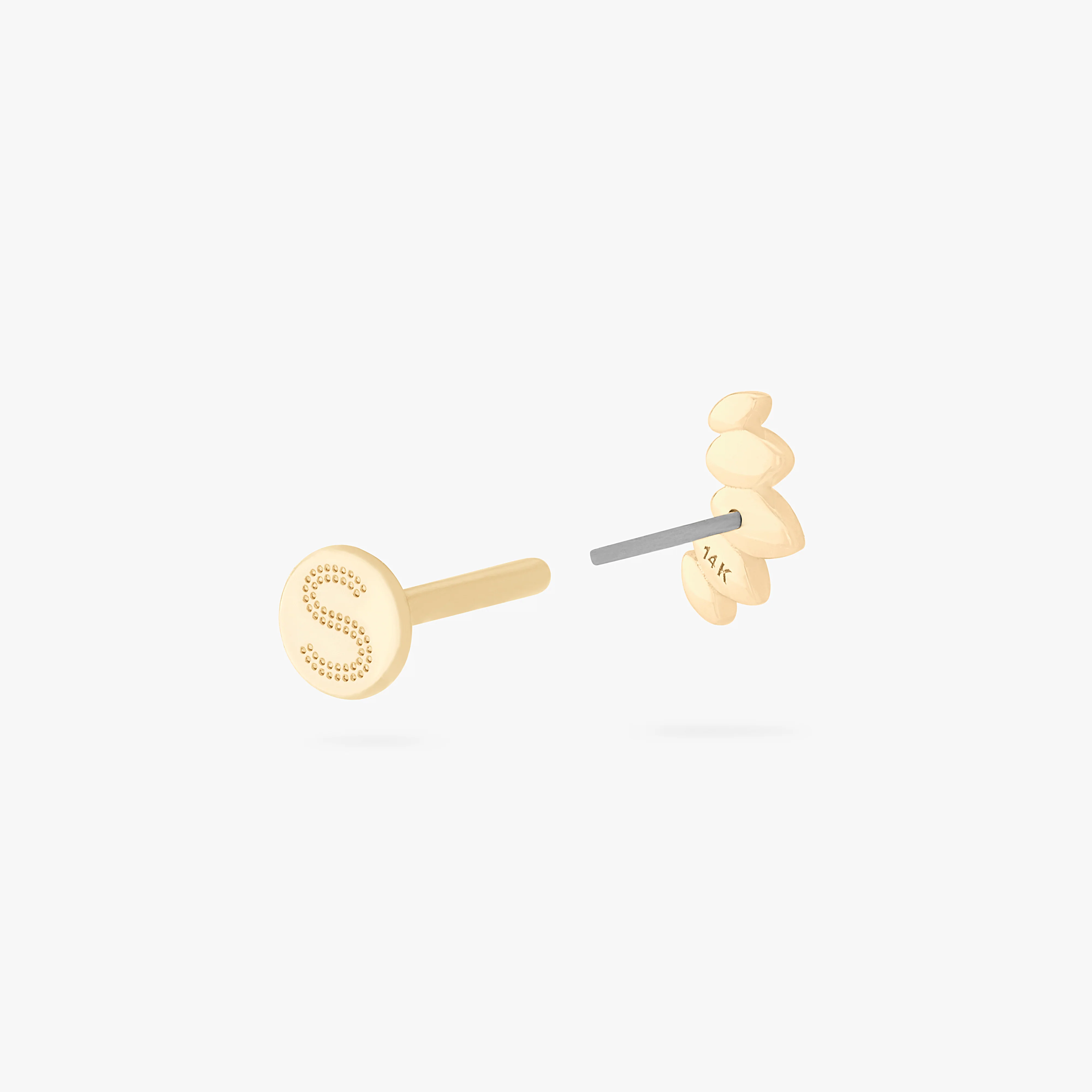 14K Solid Marquise Flatback Stud - Image 4