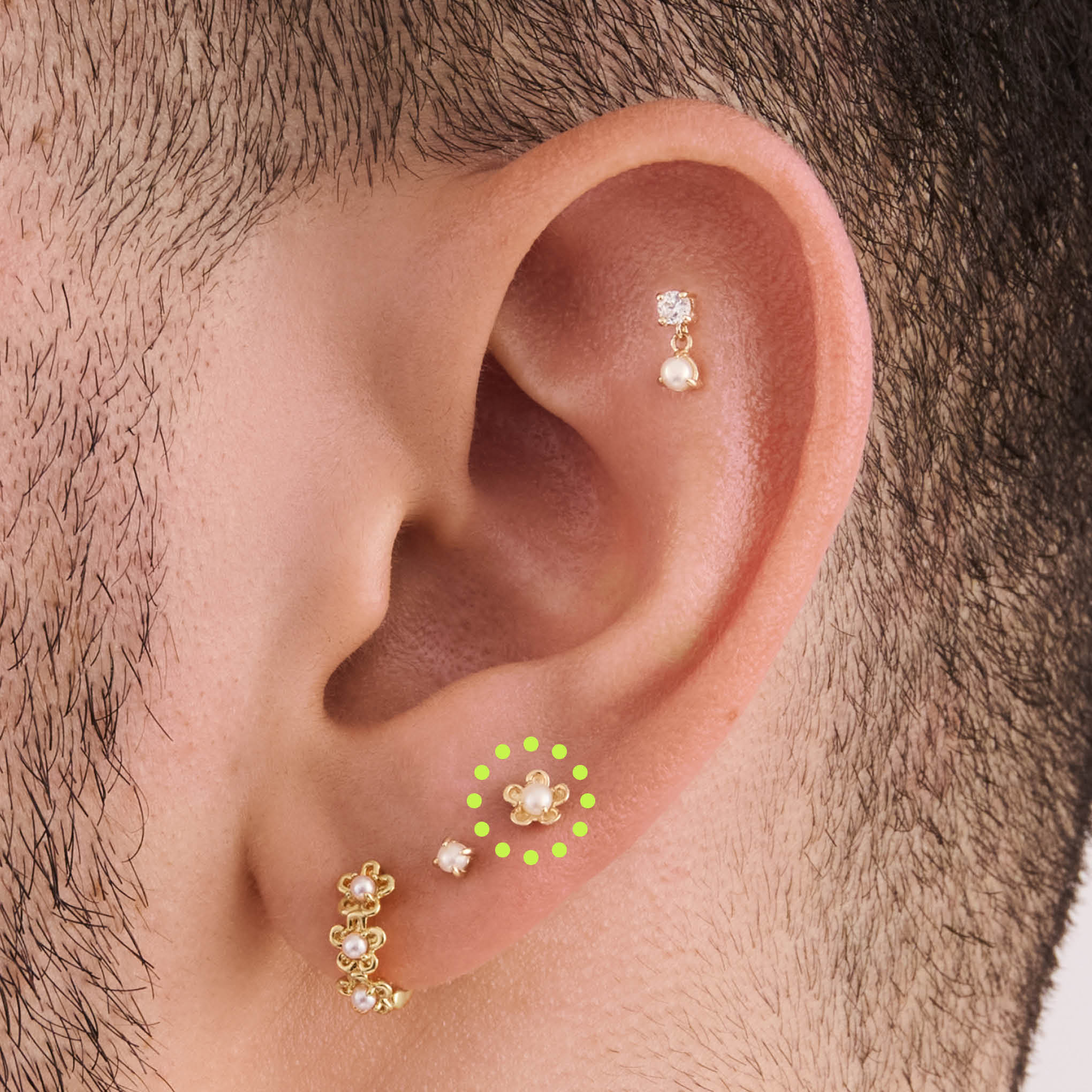14K Pearl Daisy Flatback - Image 2
