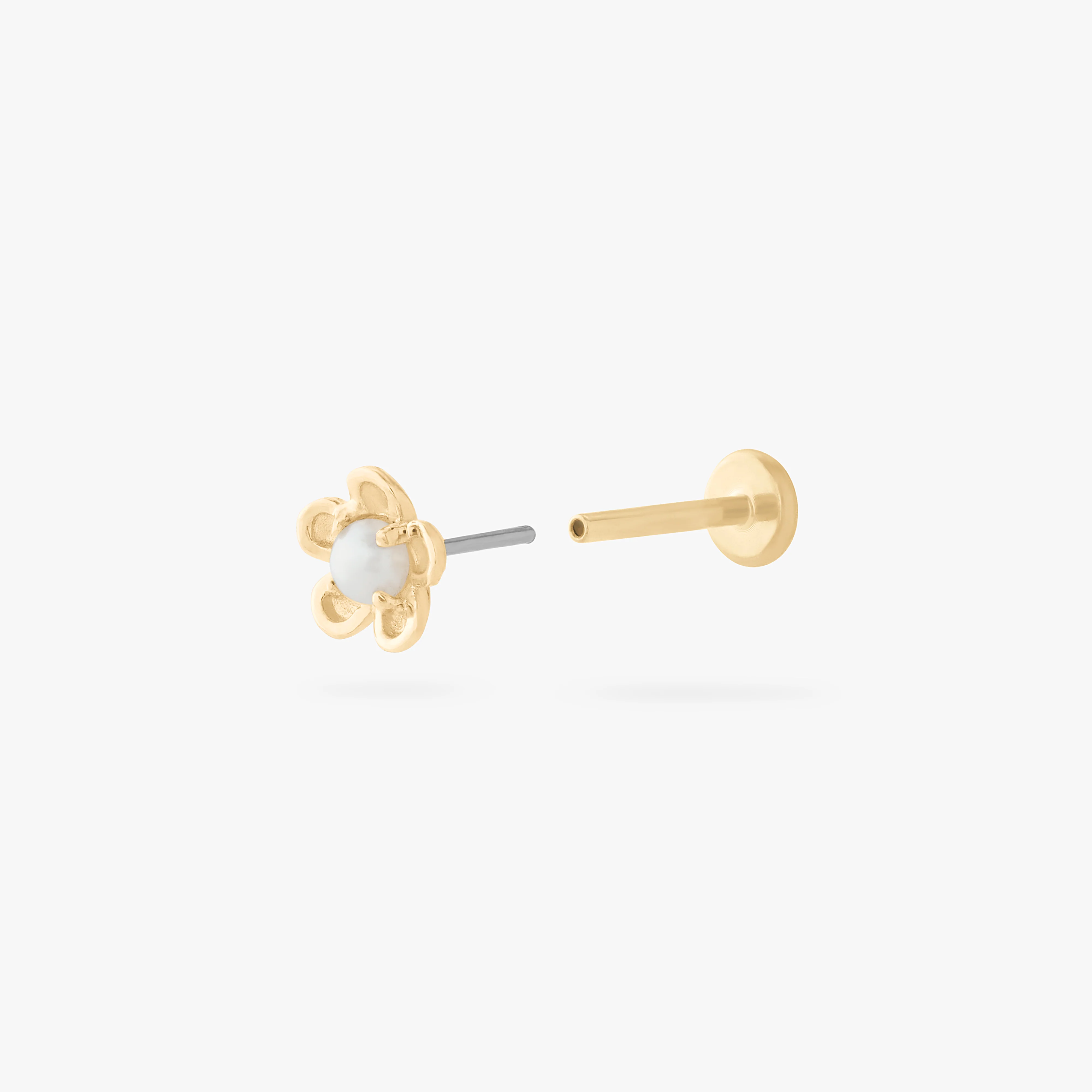 14K Pearl Daisy Flatback - Image 3