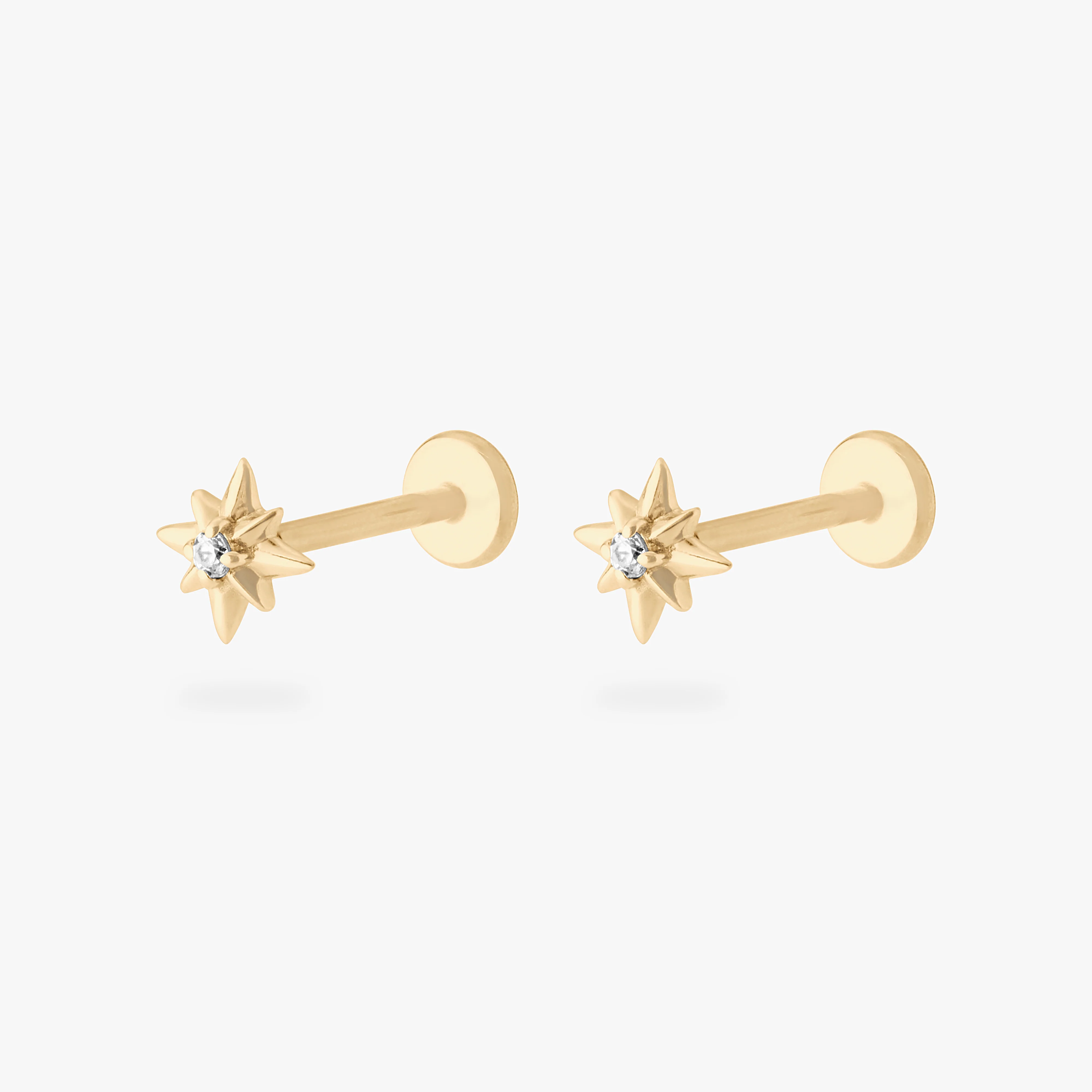 14K Twinkle Star Flatback Stud - Image 5