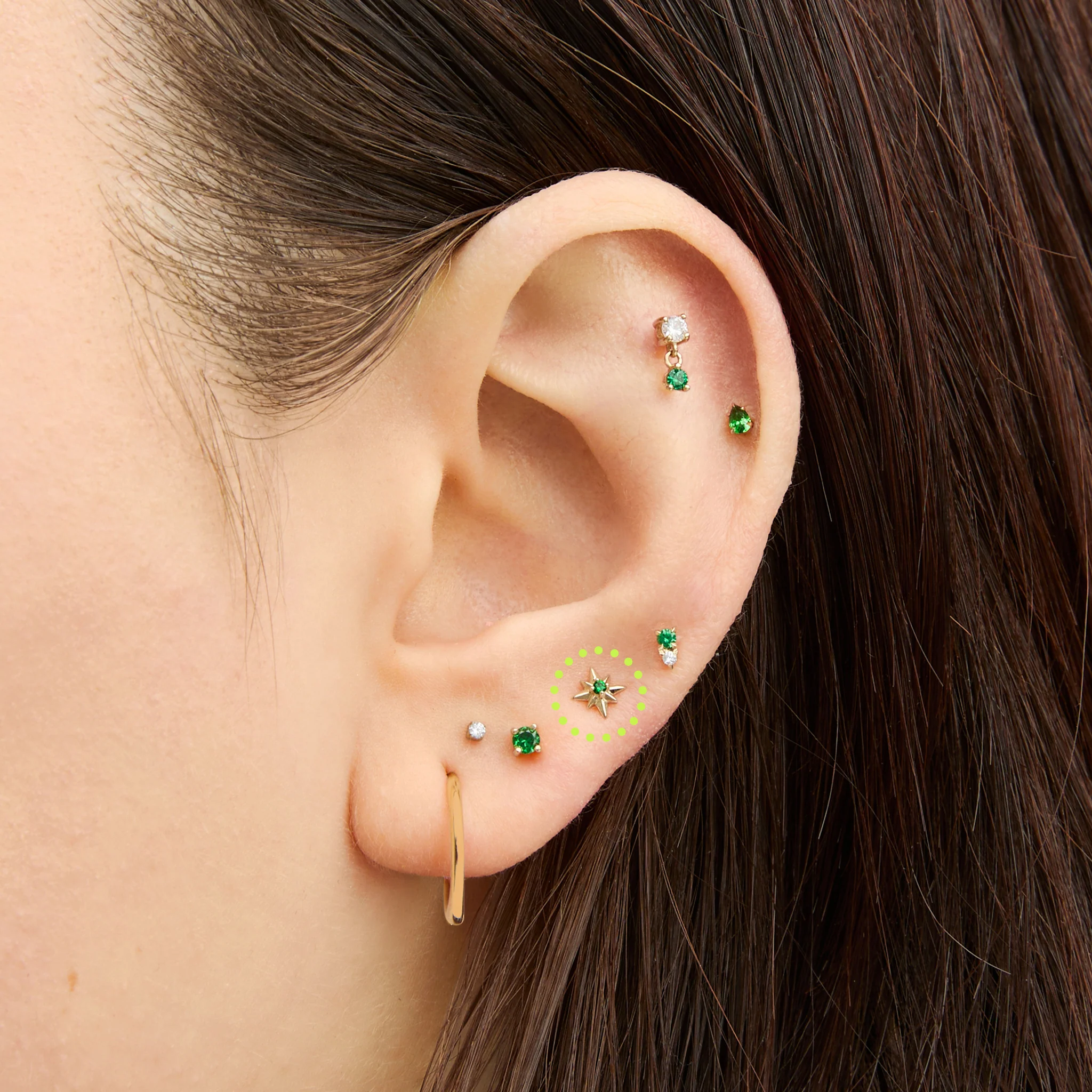 14K Twinkle Star Flatback Stud - Image 7