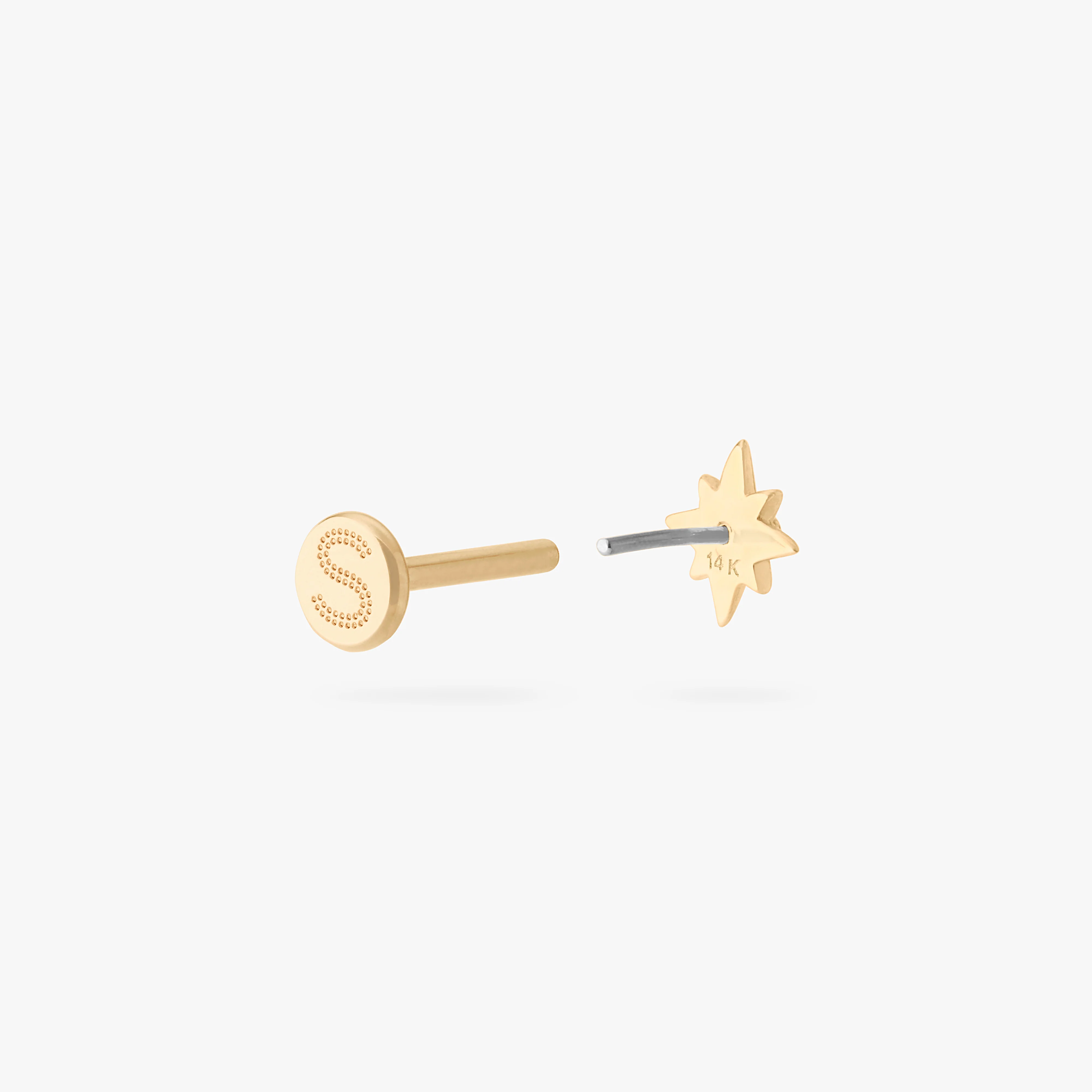 14K Twinkle Star Flatback Stud - Image 9
