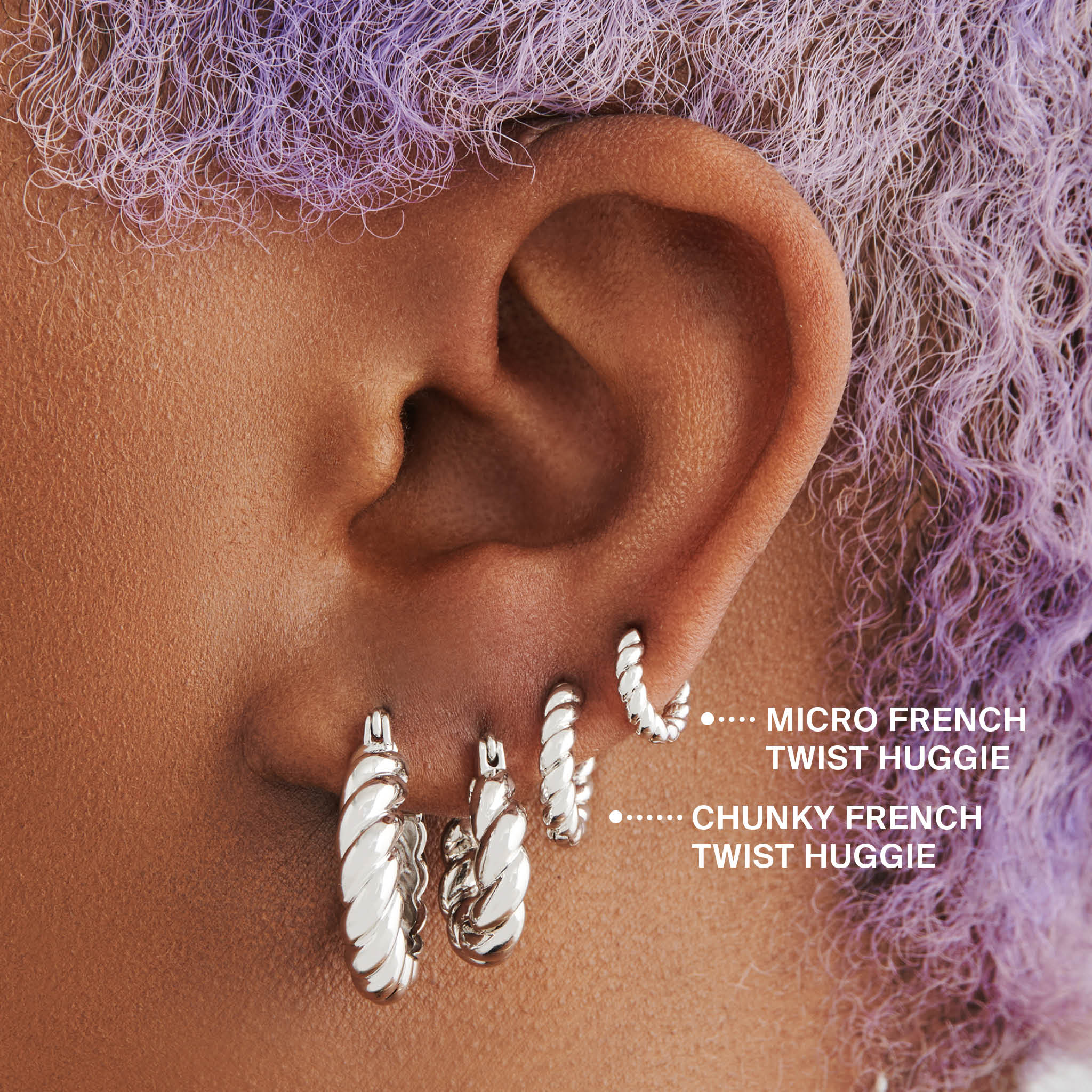 Chunky French Twist Huggie - Image 10