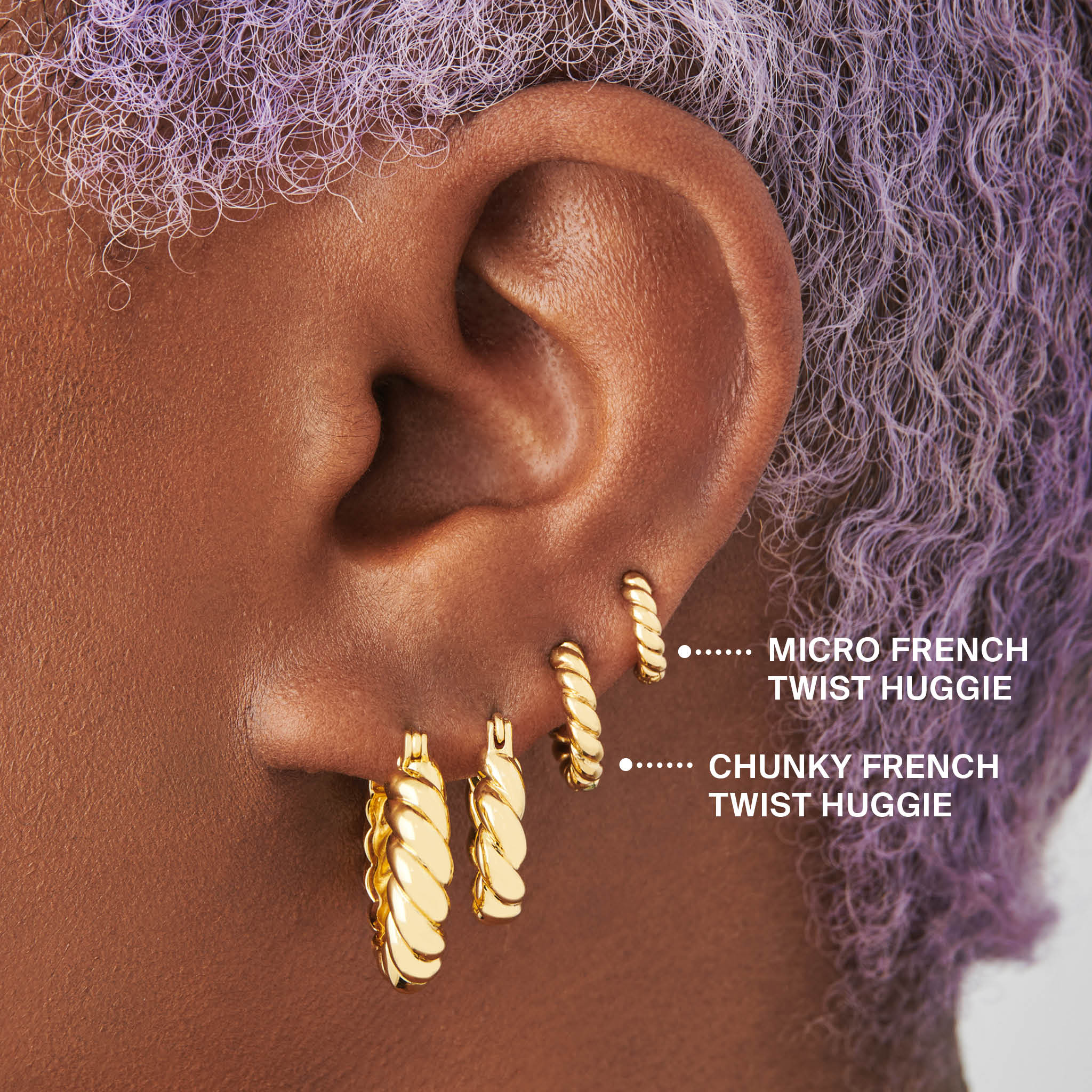 Chunky French Twist Huggie - Image 5