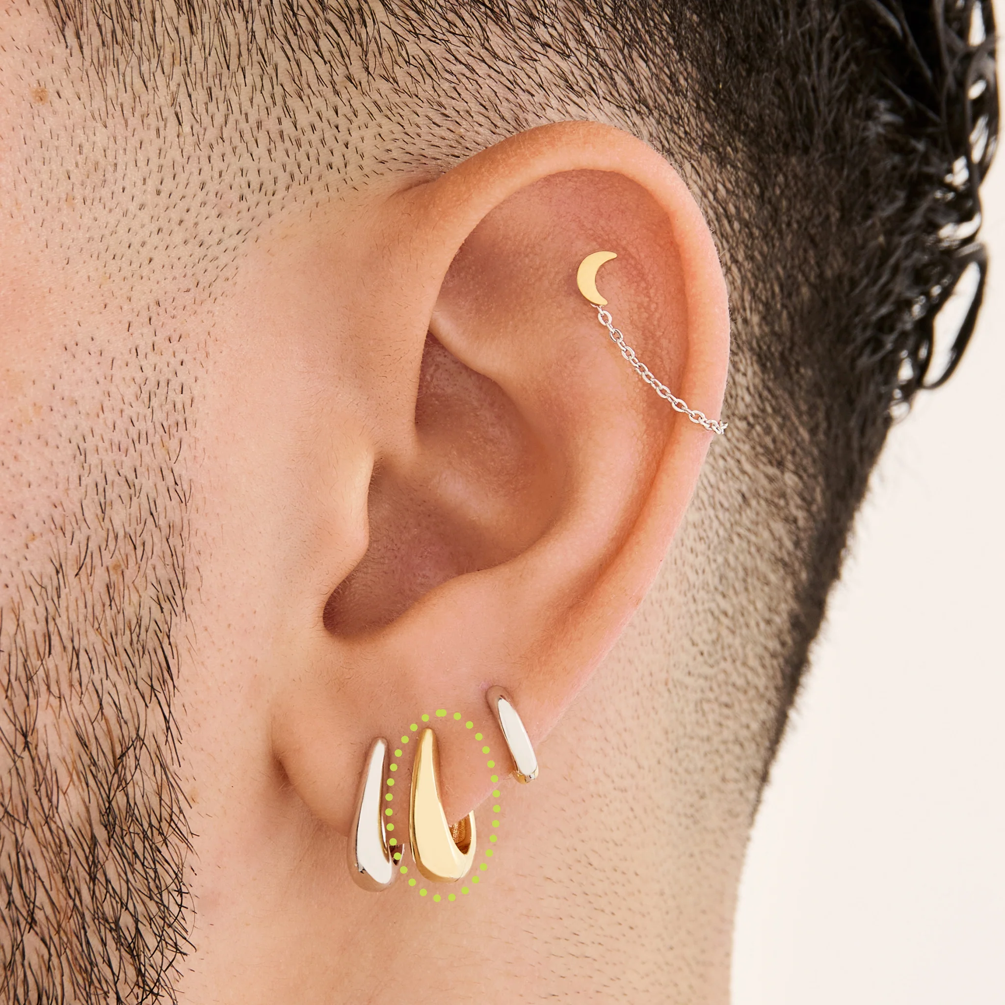Dainty Crescent Huggie - Image 2