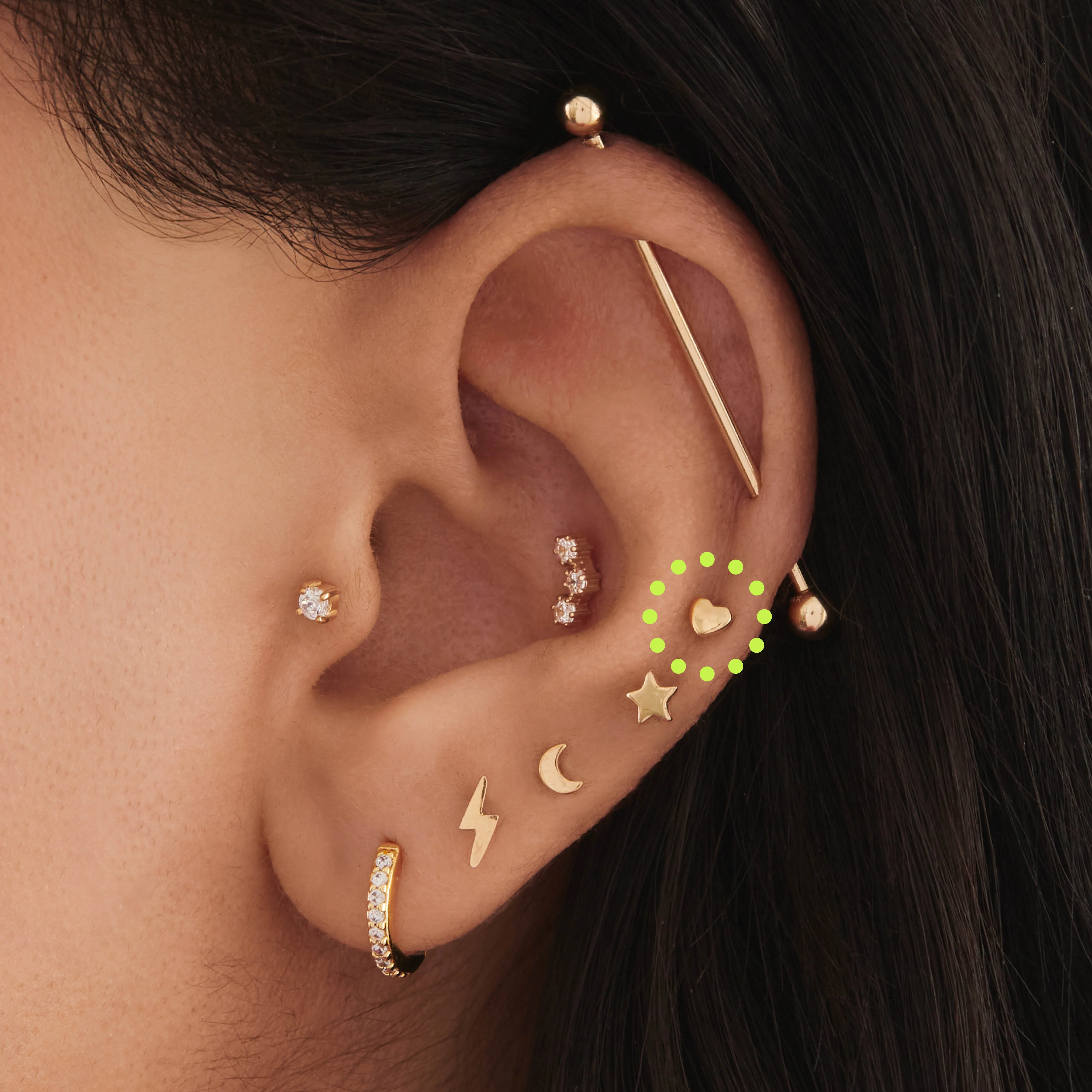 14K Heart Flatback - Image 2