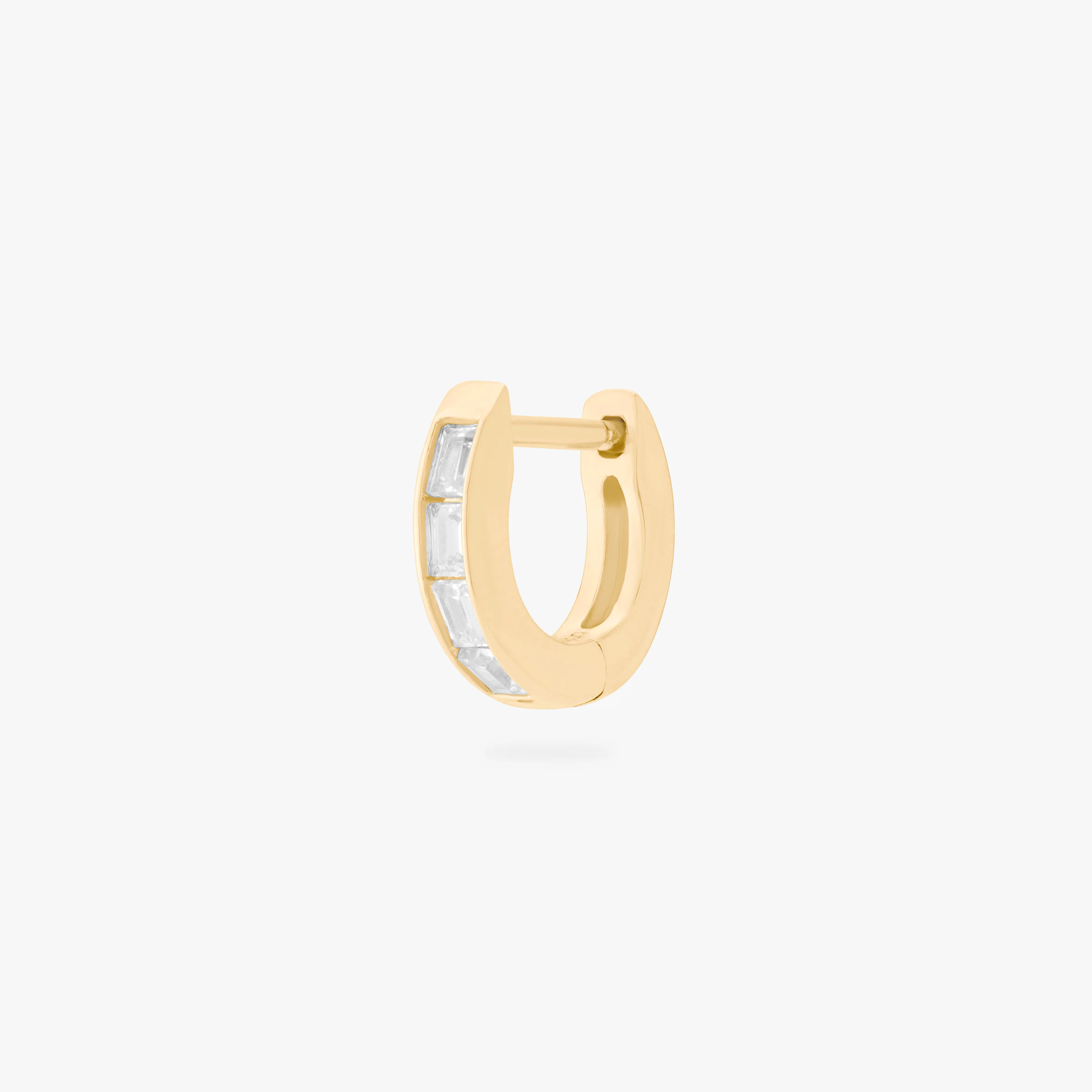 Micro Bezel Baguette Huggie