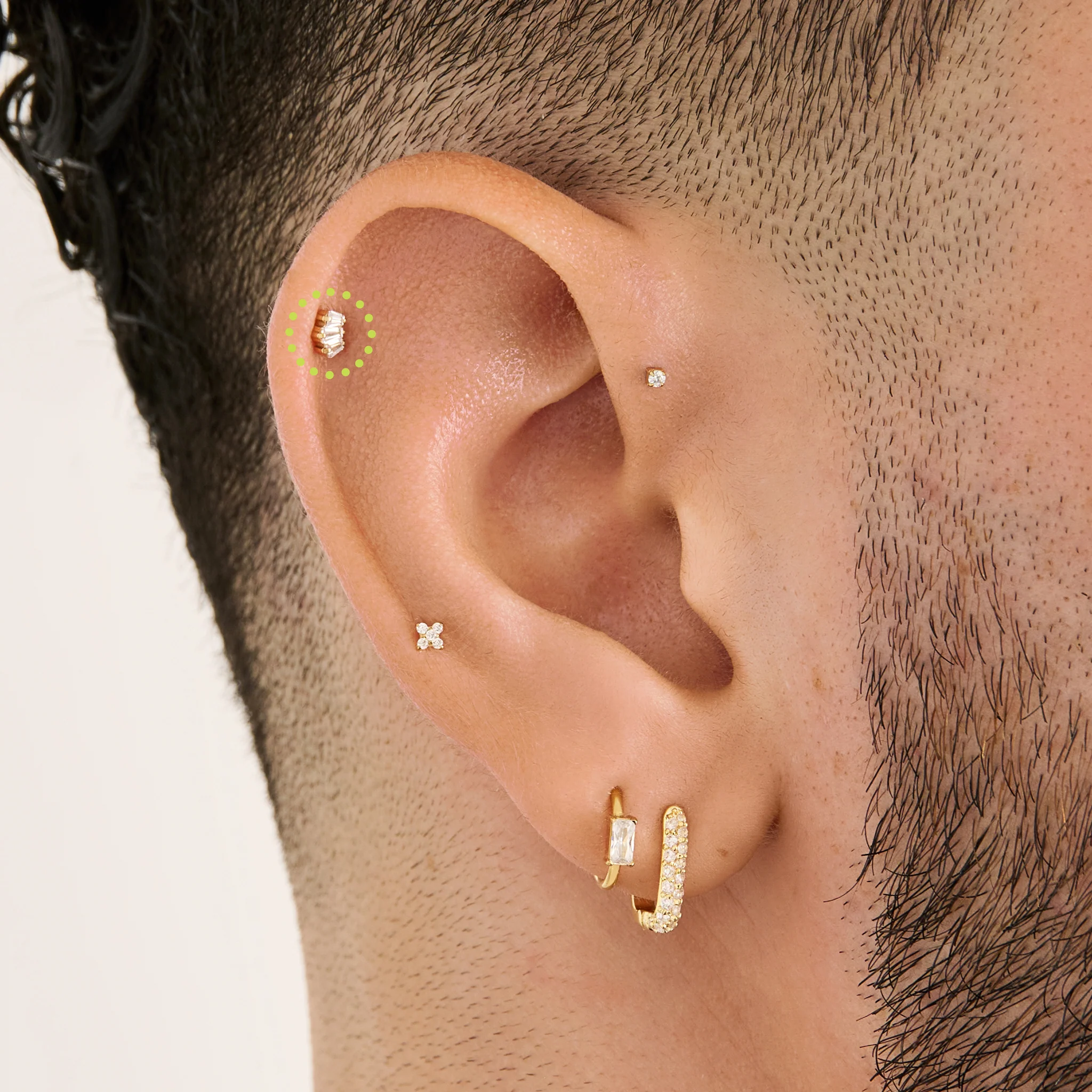 Micro Crown Baguette Flatback Stud - Image 2