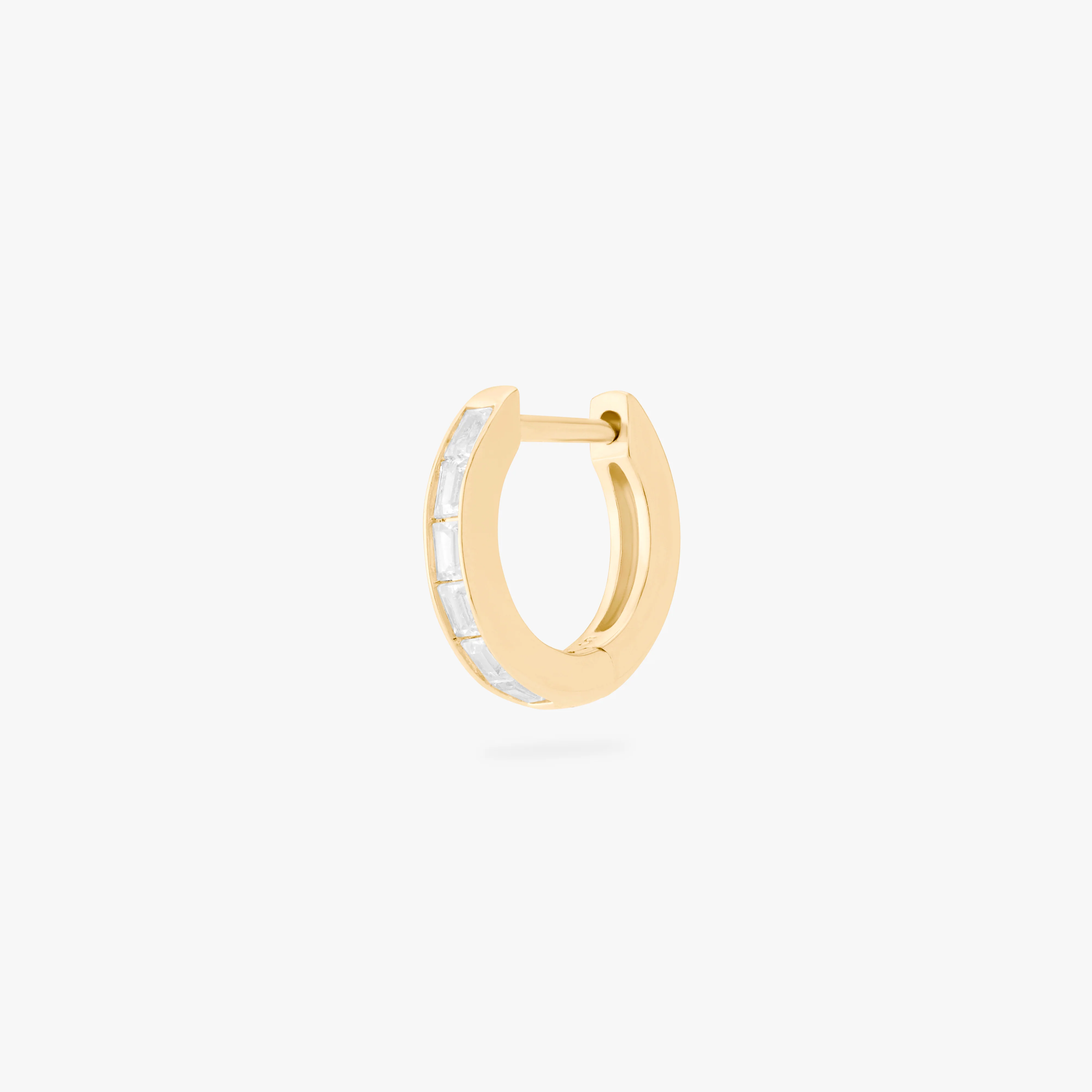 Mini Bezel Baguette Huggie