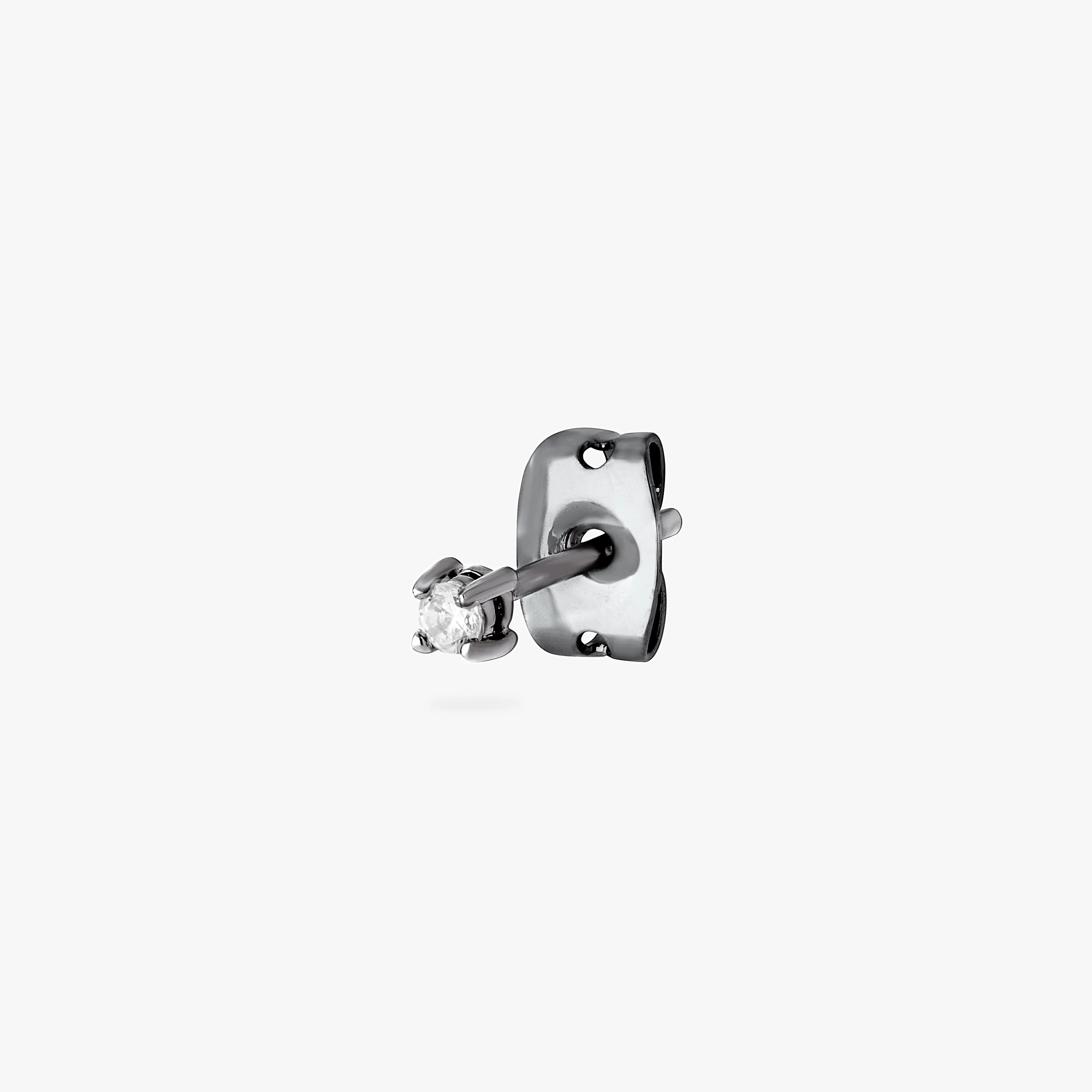 Mini CZ Stud Gunmetal - Image 3