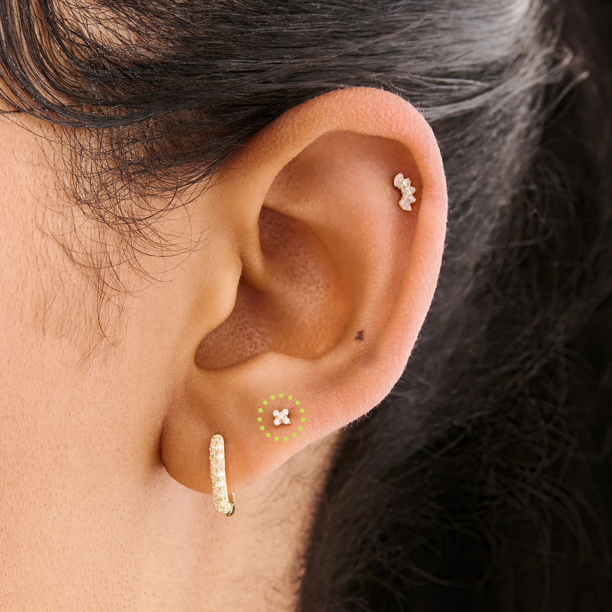 Pave X Flatback Stud - Image 2